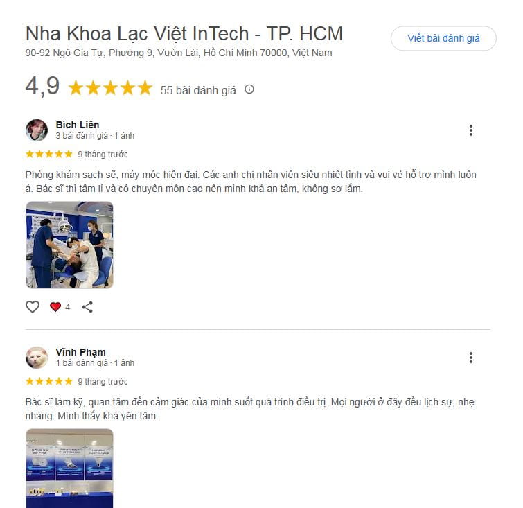 Hình: review trồng răng implant Lạc Việt Intech